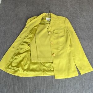 Vintage Guess Two-Piece Blazer & Skirt Suit Set Women 4 Lime Green Office Career